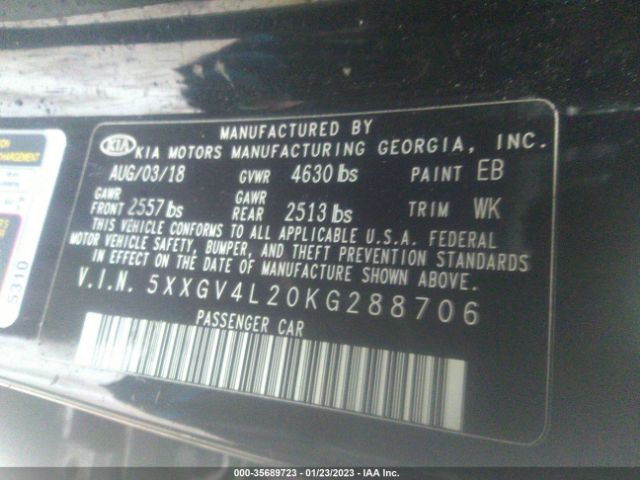5XXGV4L20KG288706 KIA Optima