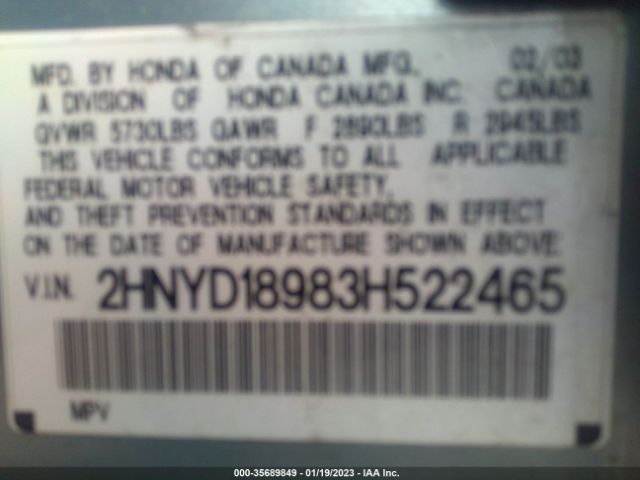 2HNYD18983H522465 Acura Mdx Touring Pkg Res