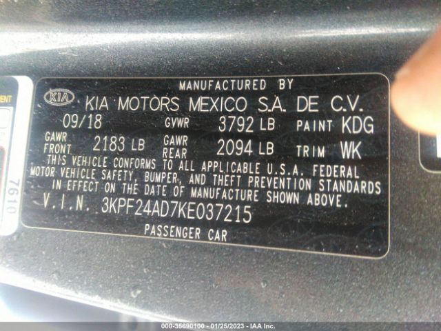 3KPF24AD7KE037215 KIA Forte Lxs