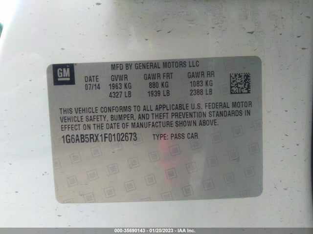 Cadillac ATS SEDAN 2015 1G6AB5RX1F0102673 Image 11