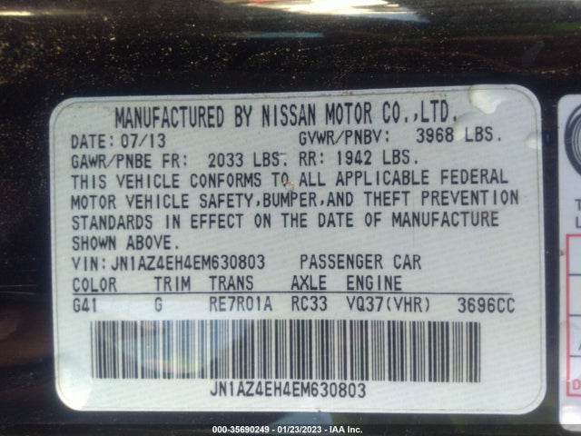 2014 Nissan Z, VIN: JN1AZ4EH4EM630803