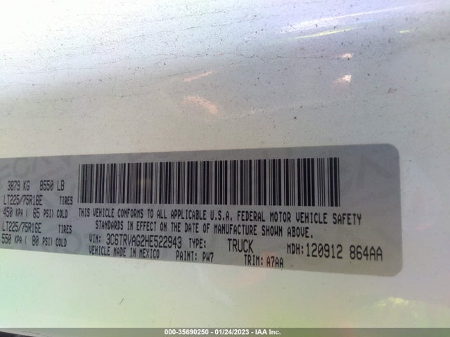 2017 Ram Promaster, VIN: 3C6TRVAG2HE522943