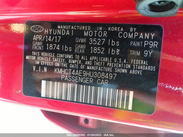 Hyundai Accent 2017 KMHCT4AE9HU308497 Image 10