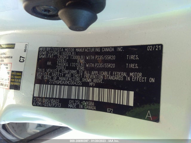2021 Lexus RX, VIN: 2T2HGMDAXMC064255