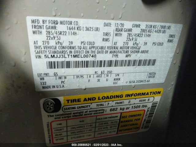 2021 Lincoln Navigator, VIN: 5LMJJ3LT1MEL00740