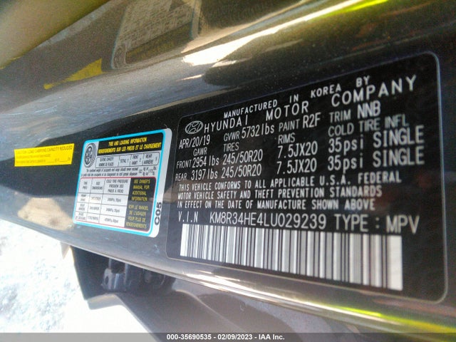 Hyundai Palisade Sel 2020 KM8R34HE4LU029239 Image 10