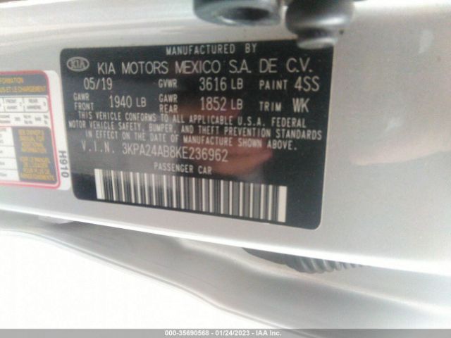 3KPA24AB8KE236962 KIA RIO LX