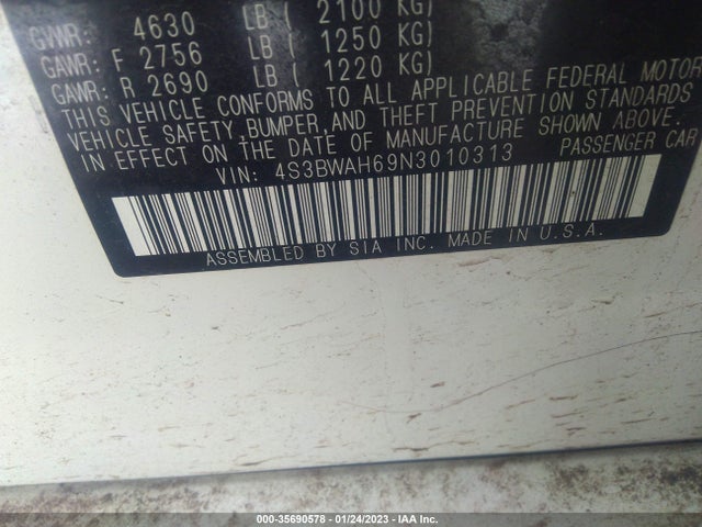 2022 Subaru Legacy, VIN: 4S3BWAH69N3010313
