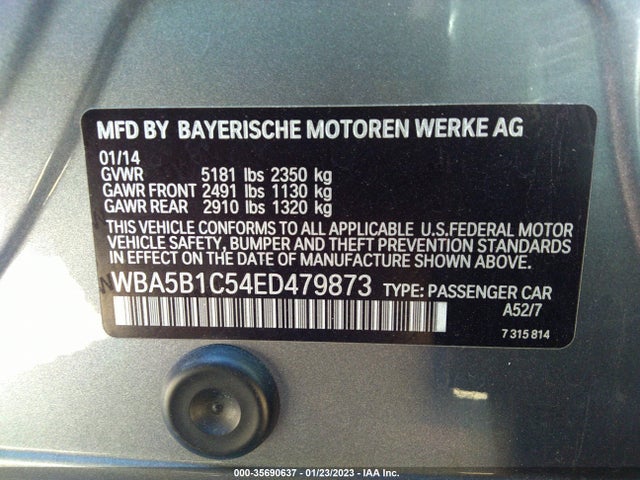 BMW 5 Series 535i 2014 WBA5B1C54ED479873 Image 10