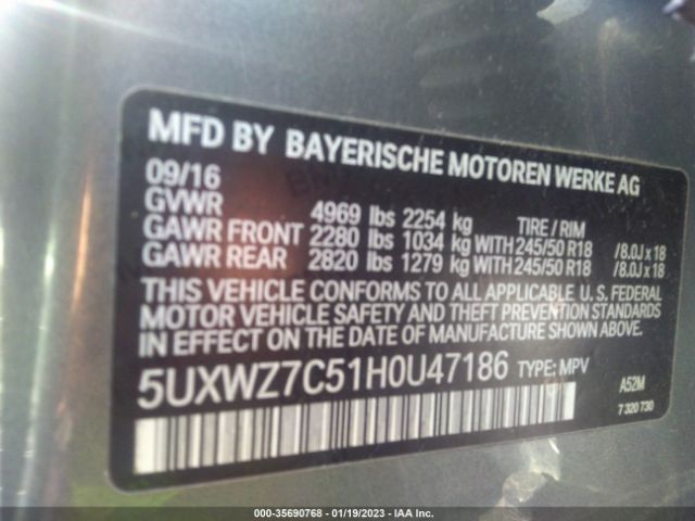 5UXWZ7C51H0U47186 BMW X3 Sdrive28i