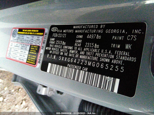2021 Kia K5, VIN: 5XXG64J23MG065255