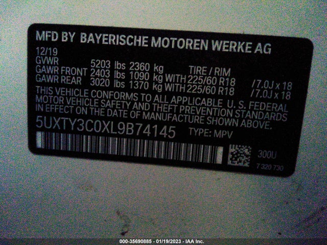 BMW X3 Sdrive30i 2020 аукцион фото