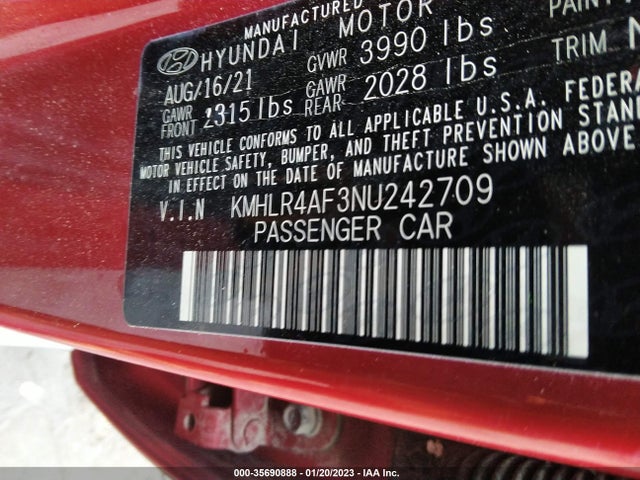 2022 Hyundai Elantra, VIN: KMHLR4AF3NU242709