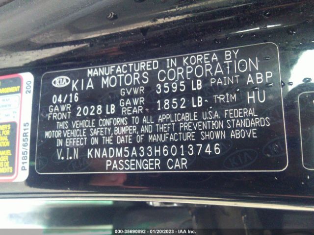 KNADM5A33H6013746 KIA Rio 5-door Lx