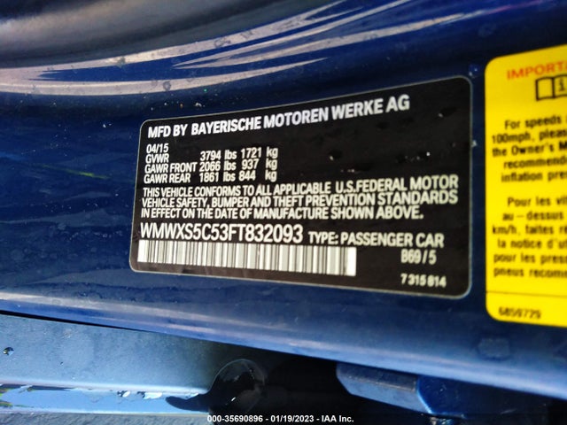 WMWXS5C53FT832093 Mini COOPER HARDTOP 4 DOOR
