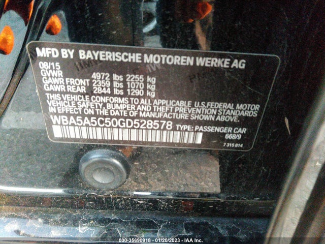 BMW 5 Series 528i 2016 WBA5A5C50GD528578 Image 9