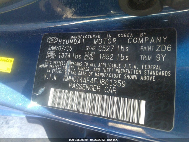 Hyundai ACCENT GLS 2015 KMHCT4AE4FU861359 Image 10