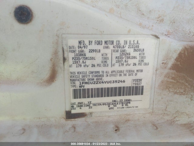 1997 FORD EXPLORER XL/SPORT VIN: 1FMCU22X4VUC39246