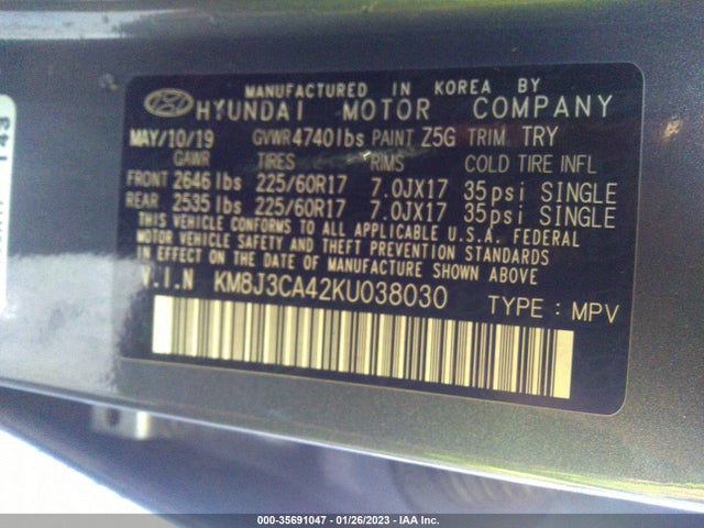 2019 Hyundai Tucson, VIN: KM8J3CA42KU038030