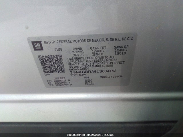 2020 Chevrolet Blazer, VIN: 3GNKBBRA6LS634153