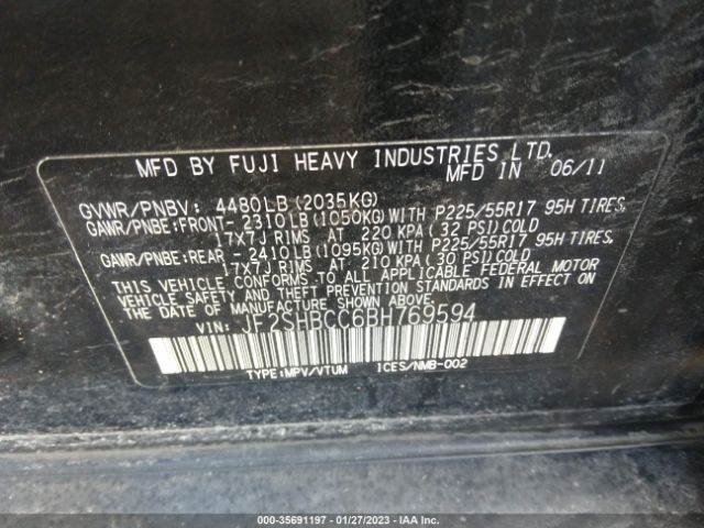 JF2SHBCC6BH769594 Subaru Forester 2.5x Premium