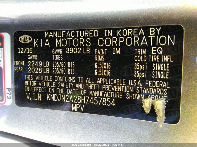 KIA Soul Base 2017 KNDJN2A28H7457854 Image 10