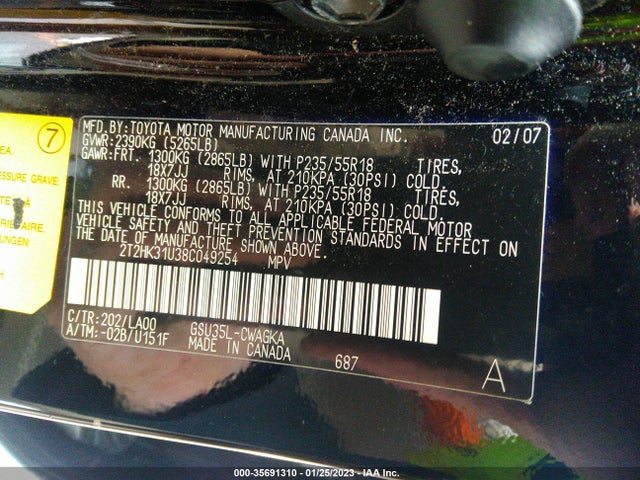 2T2HK31U38C049254 Lexus RX 350