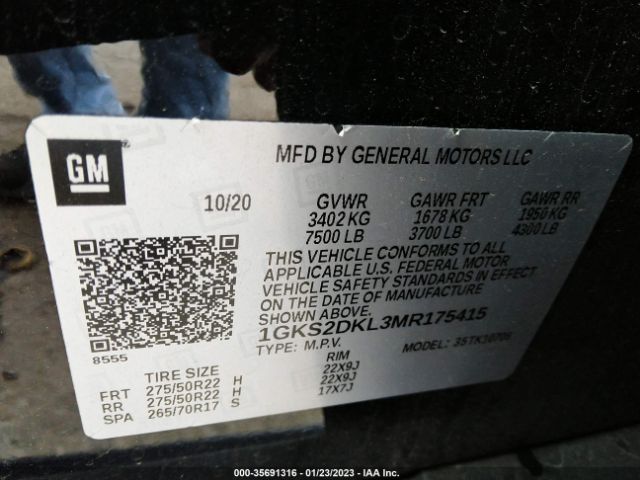 1GKS2DKL3MR175415 GMC YUKON DENALI