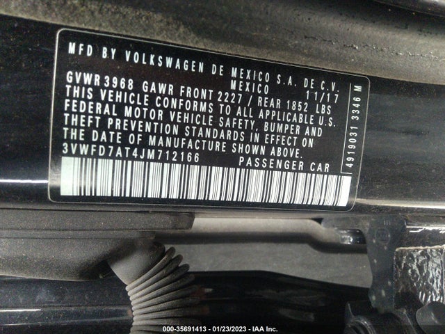 2018 Volkswagen Beetle, VIN: 3VWFD7AT4JM712166