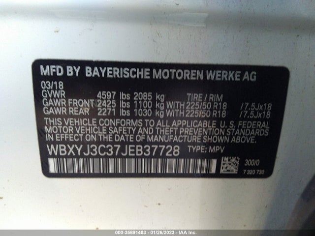 2018 BMW X2, VIN: WBXYJ3C37JEB37728