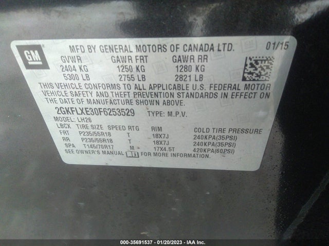 2015 GMC Terrain, VIN: 2GKFLXE30F6253529