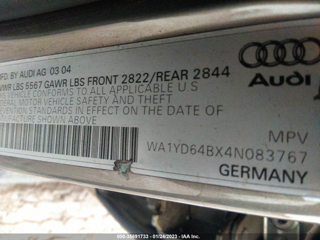 Audi Allroad 2004 WA1YD64BX4N083767 Image 10