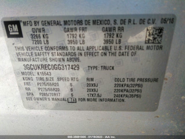 Chevrolet Silverado 1500 Lt 2016 3GCUKREC0GG317429 Image 11