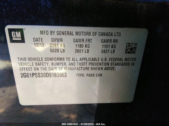 2G61P5S30D9183063 Cadillac XTS LUXURY