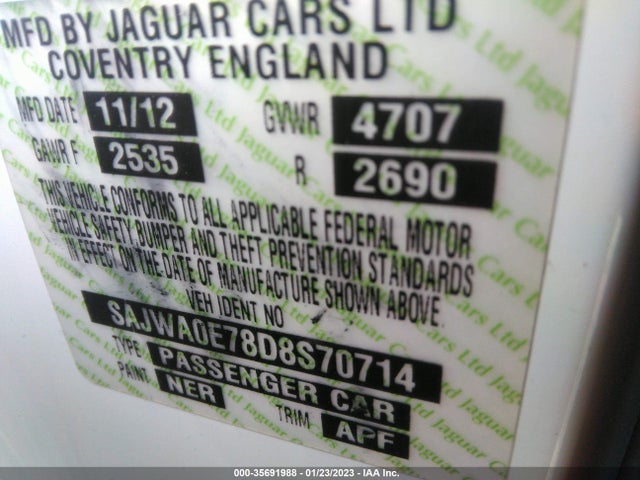 SAJWA0E78D8S70714 Jaguar Xf V6 Rwd
