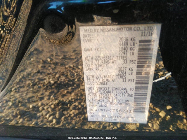 Nissan Rogue 2017 5N1AT2MT5HC758241 Image 9