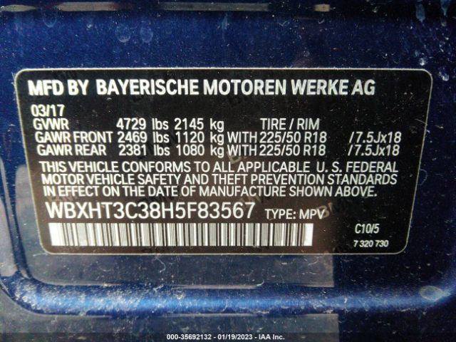 WBXHT3C38H5F83567 BMW X1 Xdrive28i