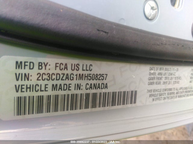 Dodge Challenger Sxt 2021 2C3CDZAG1MH508257 Image 9