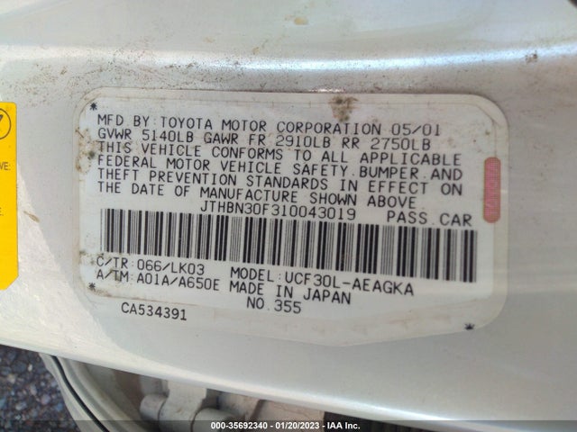 Lexus LS 430 2001 JTHBN30F310043019 Image 10