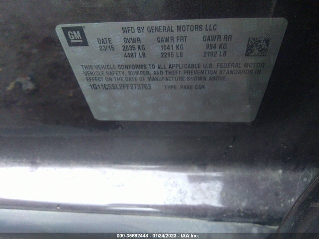 2015 Chevrolet Malibu, VIN: 1G11C5SL2FF273763