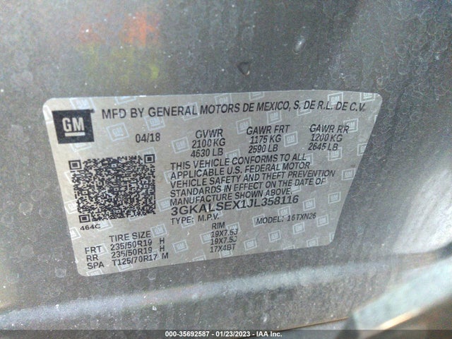 2018 GMC Terrain, VIN: 3GKALSEX1JL358116