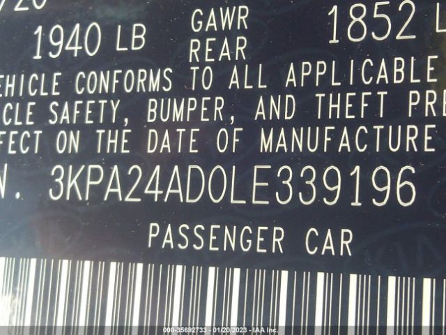3KPA24AD0LE339196 KIA Rio