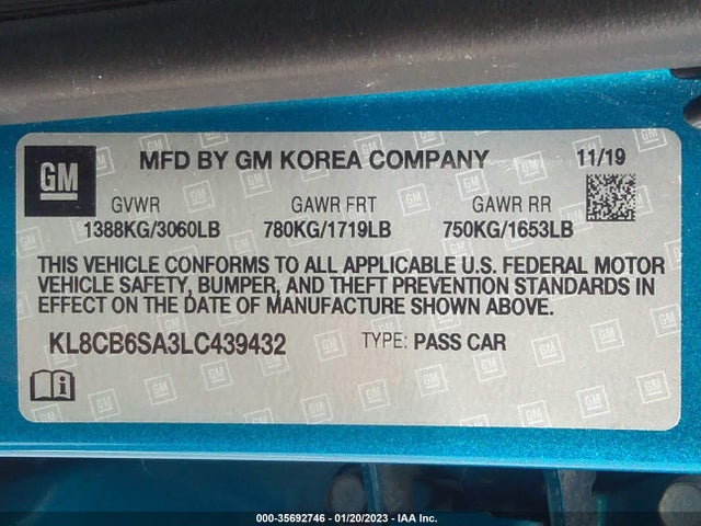 Chevrolet SPARK LS 2020 KL8CB6SA3LC439432 Image 10