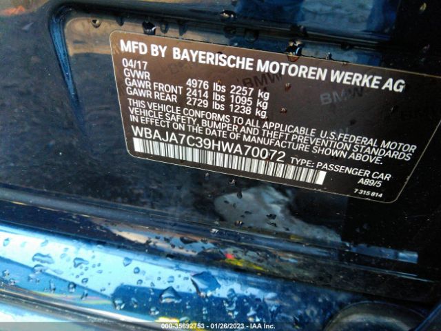WBAJA7C39HWA70072 BMW 5 Series 530i Xdrive