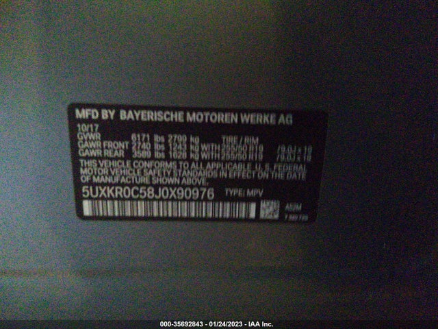 2018 BMW X5, VIN: 5UXKR0C58J0X90976