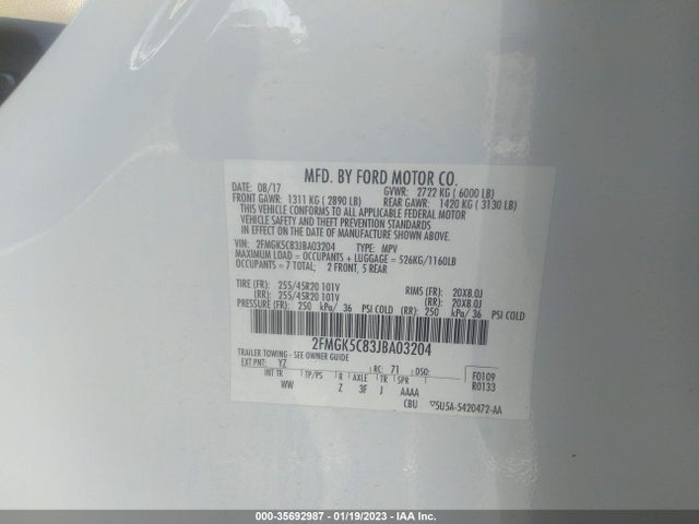 2018 Ford Flex, VIN: 2FMGK5C83JBA03204