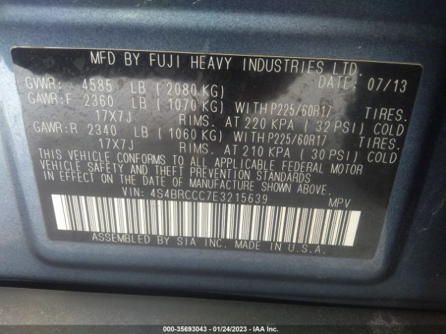 4S4BRCCC7E3215639 Subaru Outback 2.5i Premium