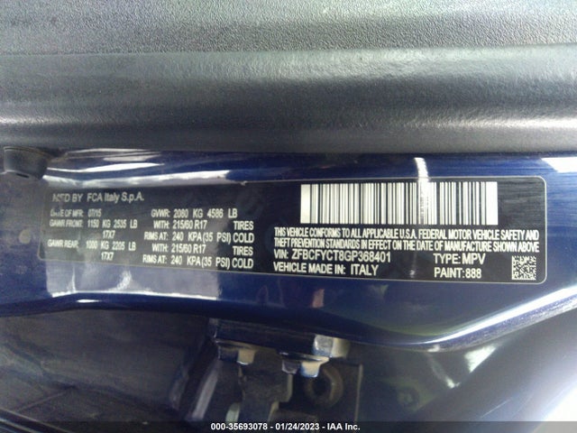 ZFBCFYCT8GP368401 Fiat 500x Trekking