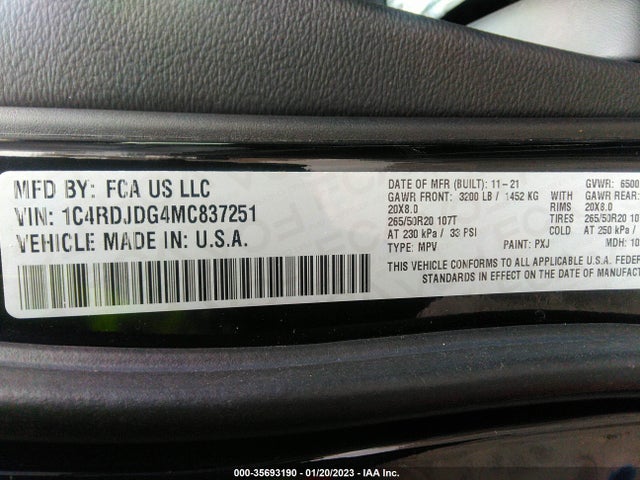 Dodge Durango Gt Plus 2021 1C4RDJDG4MC837251 Image 9