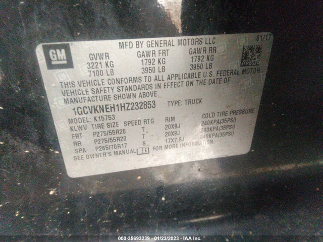 2017 Chevrolet Silverado 1500, VIN: 1GCVKNEH1HZ232853